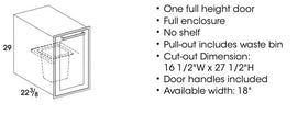 Wolf WASTE BIN PULL-OUT INSERT