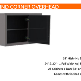 CHALLENGER Blind Corner Overhead Cabinet 18"H, 24"H