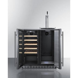 30" Wide Built-In Indoor/Outdoor Combination Wine Cellar/Kegerator